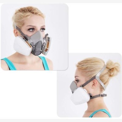 Respirateur Demi-Masque/Protection Masque à Double Couche de  Protection/filtres montées/Masque Respiratoire Réutilisable - Réf.  FAT5-XYYFR-PN452401