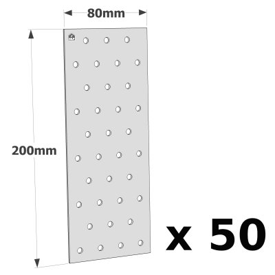 Plaque perforée galvanisée - 300 x 100 x 2,0 mm