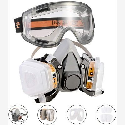 Respirateur Demi-Masque/Protection Masque à Double Couche de  Protection/filtres montées/Masque Respiratoire Réutilisable - Réf.  FAT5-XYYFR-PN452401