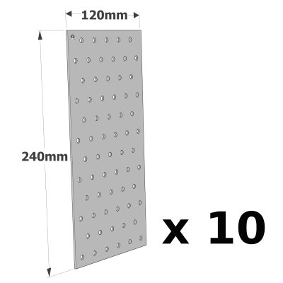 Plaque perforée galvanisée - 300 x 100 x 2,0 mm