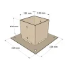 Dimensions du support de poteau SUNDIY Beige sable - Largeur intérieur 120mm