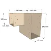 Dimensions du connecteur SUNDIY Beige sable - 240mm à 3 directions en forme de L - Droite