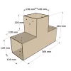 Dimensions du connecteur SUNDIY Beige sable - 120mm à 3 directions - Forme T