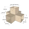 Dimensions du connecteur SUNDIY Beige sable - 120mm à 5 directions - Forme +