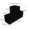 Dimensions du connecteur SUNDIY Noir mat RAL9005 - 120mm à 3 directions - Forme T