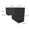 Dimensions du connecteur SUNDIY Anthracite RAL 7016 - 240mm à 3 directions en forme de L - Droite