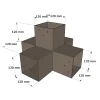 Dimensions du connecteur SUNDIY Gris taupe RAL7006 - 120mm à 5 directions - Forme +