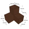 Dimensions du connecteur SUNDIY Oxyde de mars RAL8011 - 120mm à 3 directions - Forme L