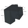 Dimensions du connecteur SUNDIY pente 20° Anthracite RAL 7016 - 120mm à 3 directions - Forme L1