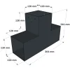 Dimensions du connecteur SUNDIY Anthracite RAL7016 - 120mm à 3 directions - Forme T