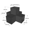 Dimensions du connecteur SUNDIY Anthracite RAL7016 - 120mm à 5 directions - Forme +