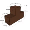 Dimensions du connecteur SUNDIY Oxyde de mars RAL8011 - 120mm à 3 directions - Forme T
