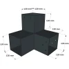 Dimensions du connecteur SUNDIY Anthracite RAL7016 - 120mm à 3 directions - Forme L