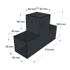 Dimensions du connecteur SUNDIY Anthracite RAL 7016 - 90mm à 3 directions - Forme L