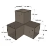 Dimensions du connecteur SUNDIY Oxyde de mars RAL8011 - 120mm à 4 directions - Forme T