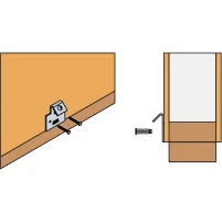 Mise en œuvre sur une lisse bois : insérer les 2 pointes torsadées