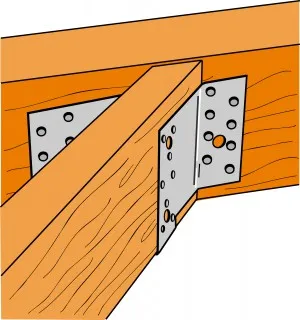 Fixation d’une poutre à 45°