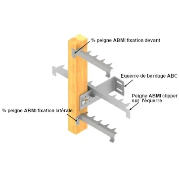 Fixer l’isolant par les griffes ABMI fixées sur les équerres EBC