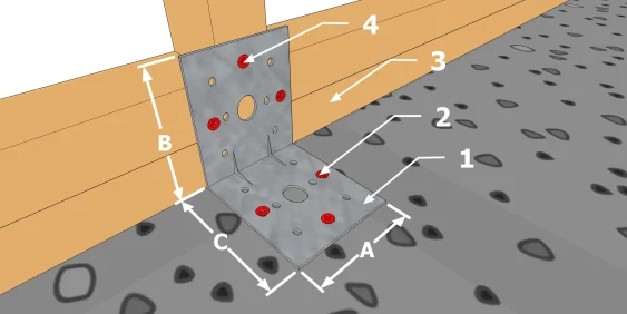 Fixation des lisses basses avec des équerres renforcées