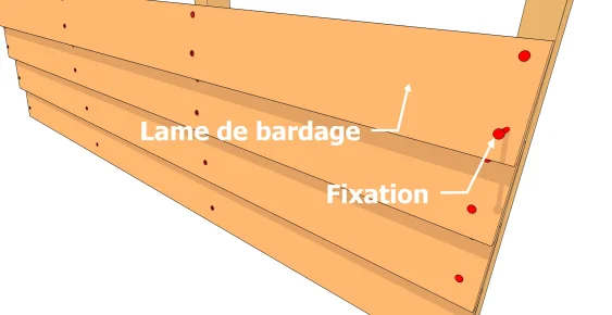 Bardage en clin incliné traditionnel